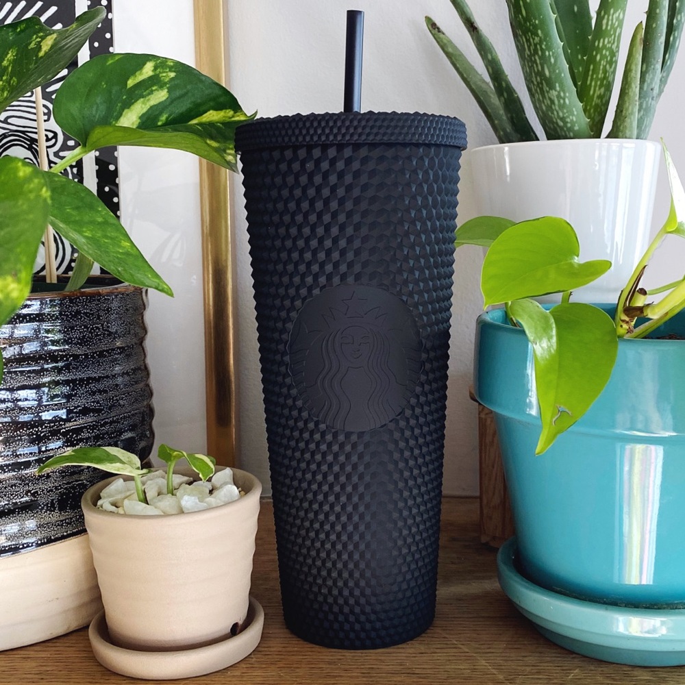 Starbucks Spring 2021 Black Studded Tumbler with Straw NWT